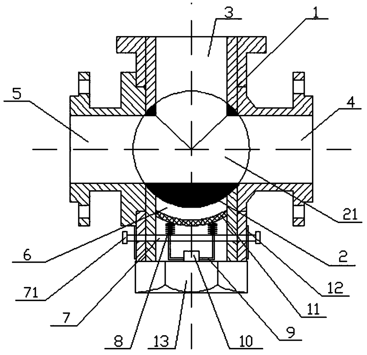 Flow control explosion-proof three-way ball valve