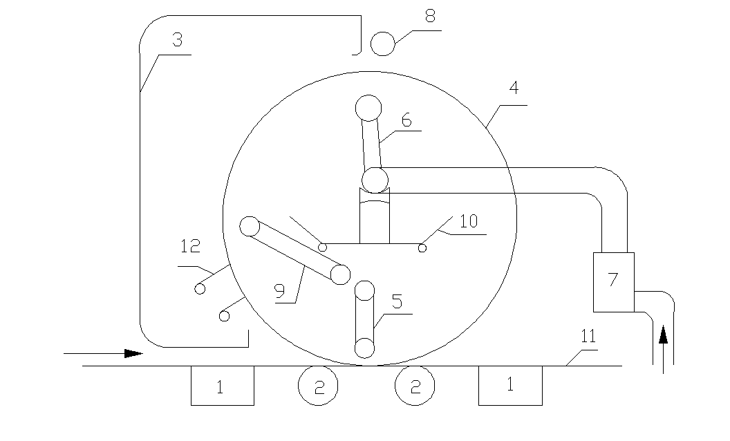 Net portion grooming roller cleaning device