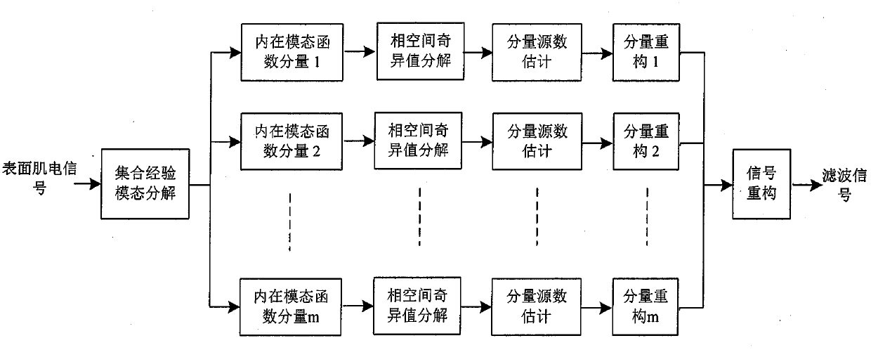 An Adaptive Filtering Method for Surface EMG Signals Based on Source Number Estimation