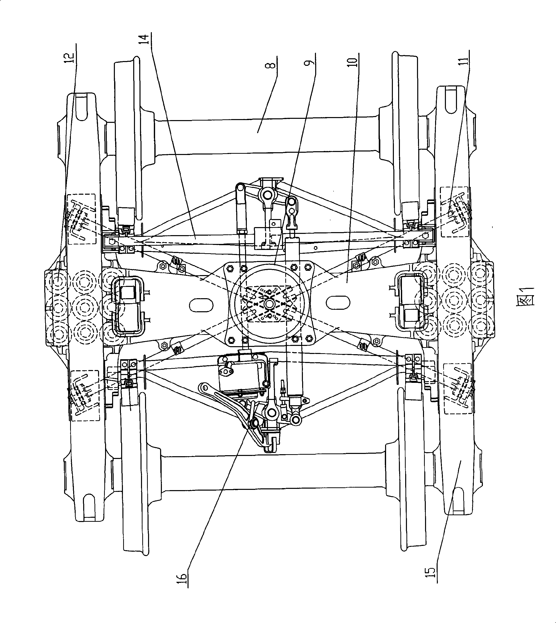 Bogie of unit braking device