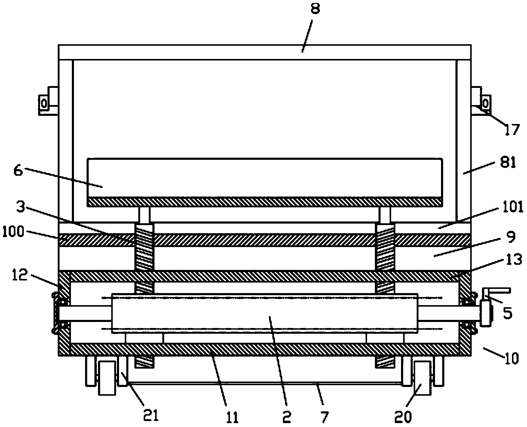 Cloth coiling block transfer trolley