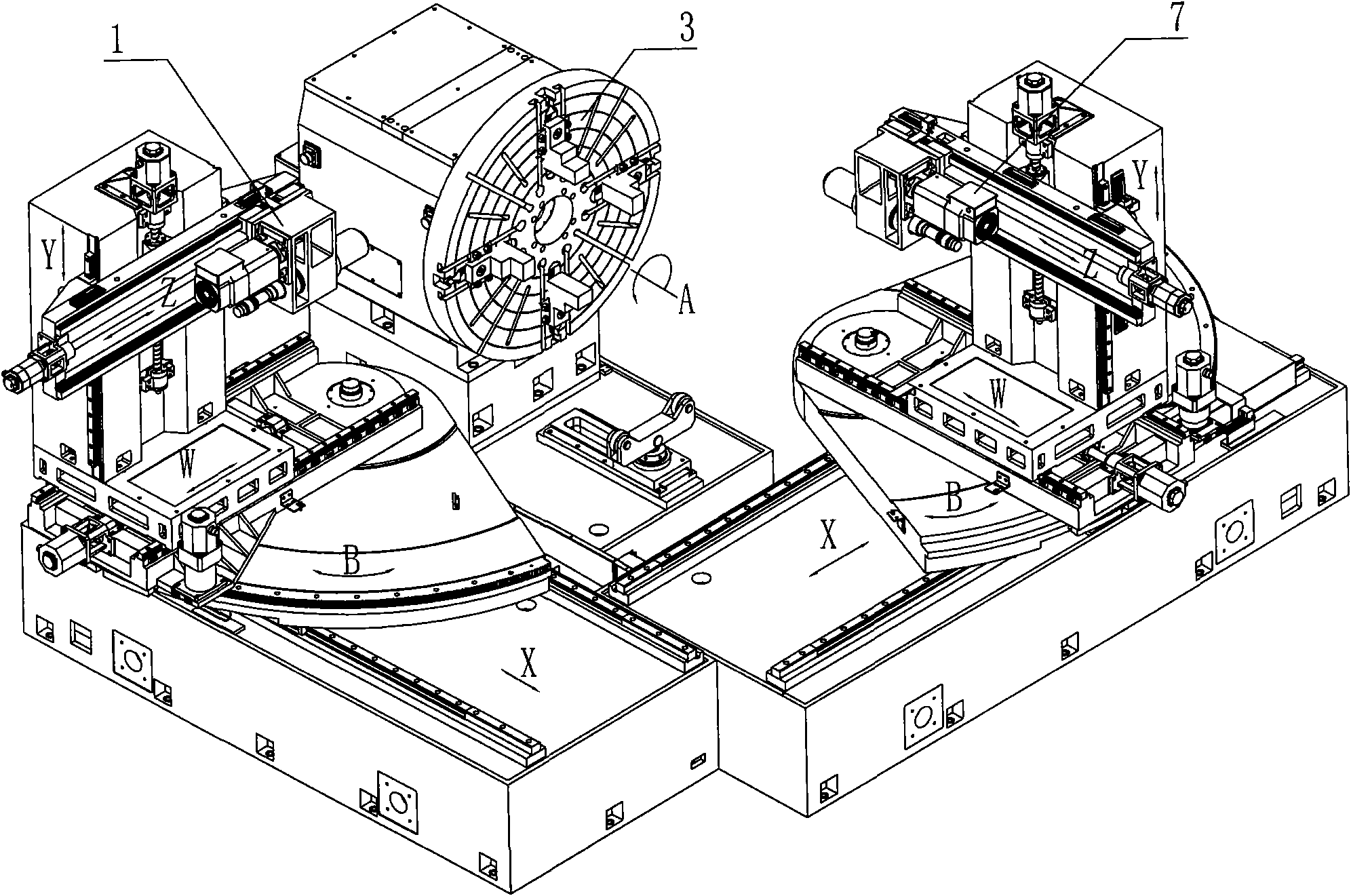 Engine cylinder head numerical control machine for floating ship