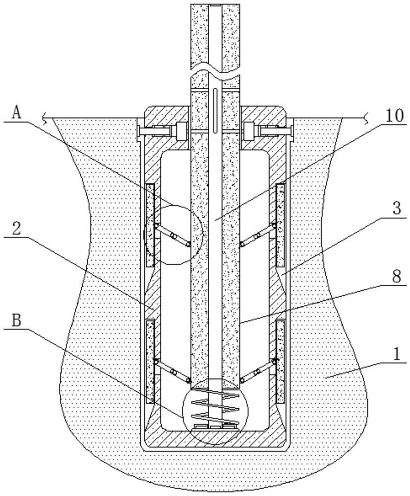 A temporary municipal guardrail post with convenient installation and anti-theft function