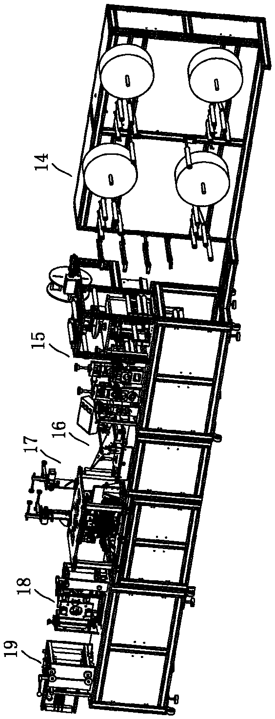 Automatic machine for head-hanging foldable mask