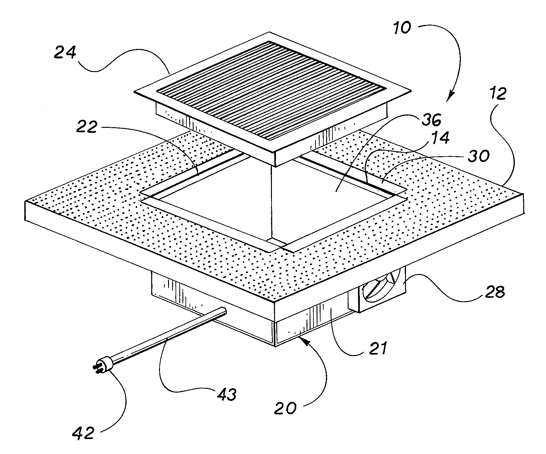 Fan assisted floor ventilation diffuser