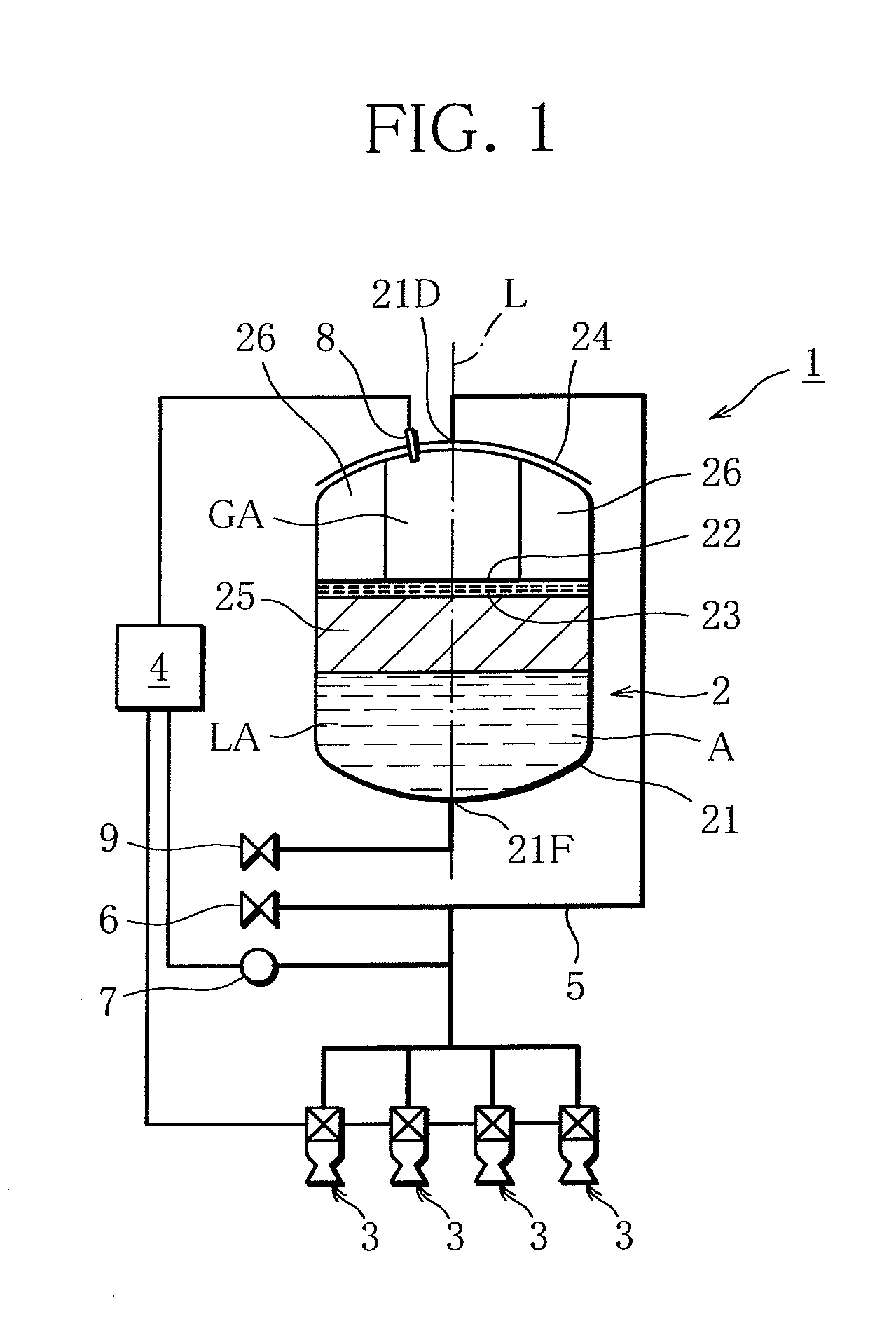 Propellant tank and vapor jet emitting device including same