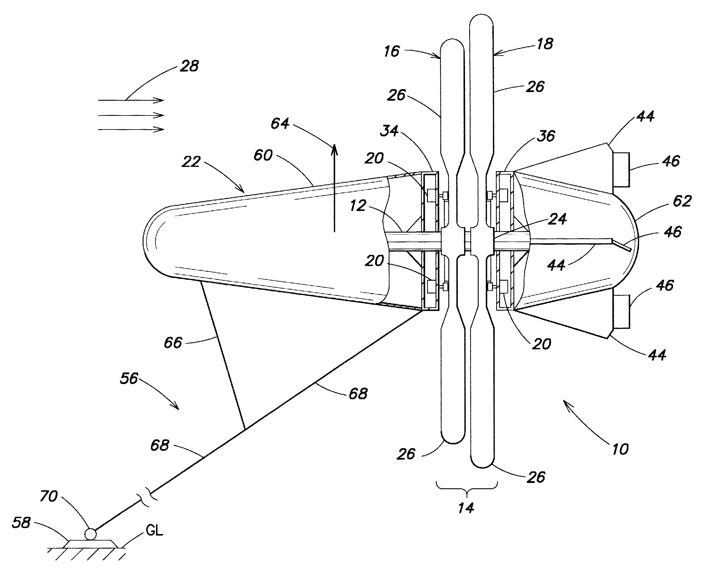 Airborne wind turbine electricity generating system