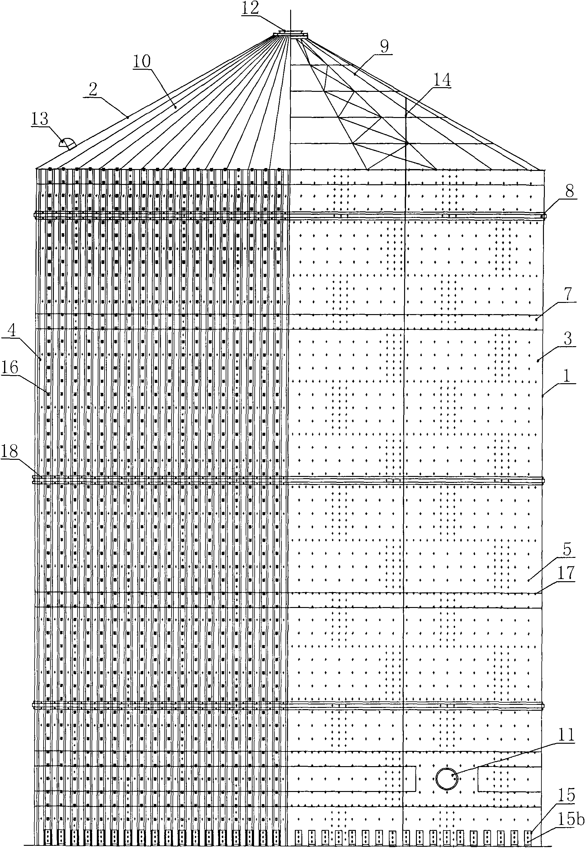 Double-wall thermal-insulation steel silo