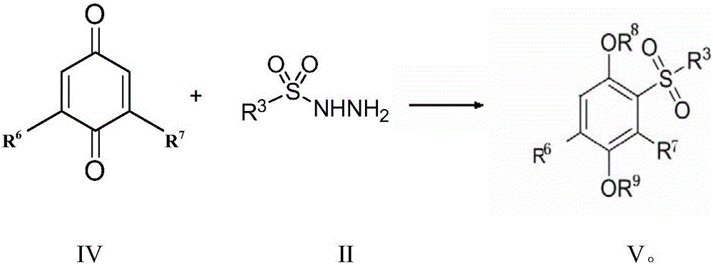 Preparation method for sulfonyl hydroquinone compound