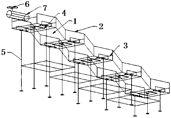 A slope type anti-wave fish artificial breeding and spawning device