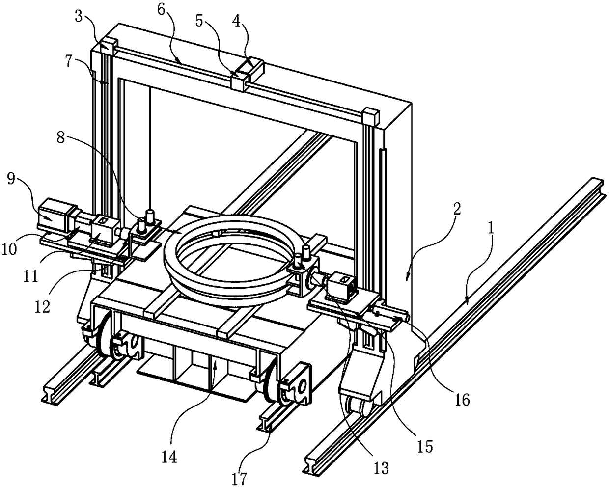 Slewing bearing overturning mechanism