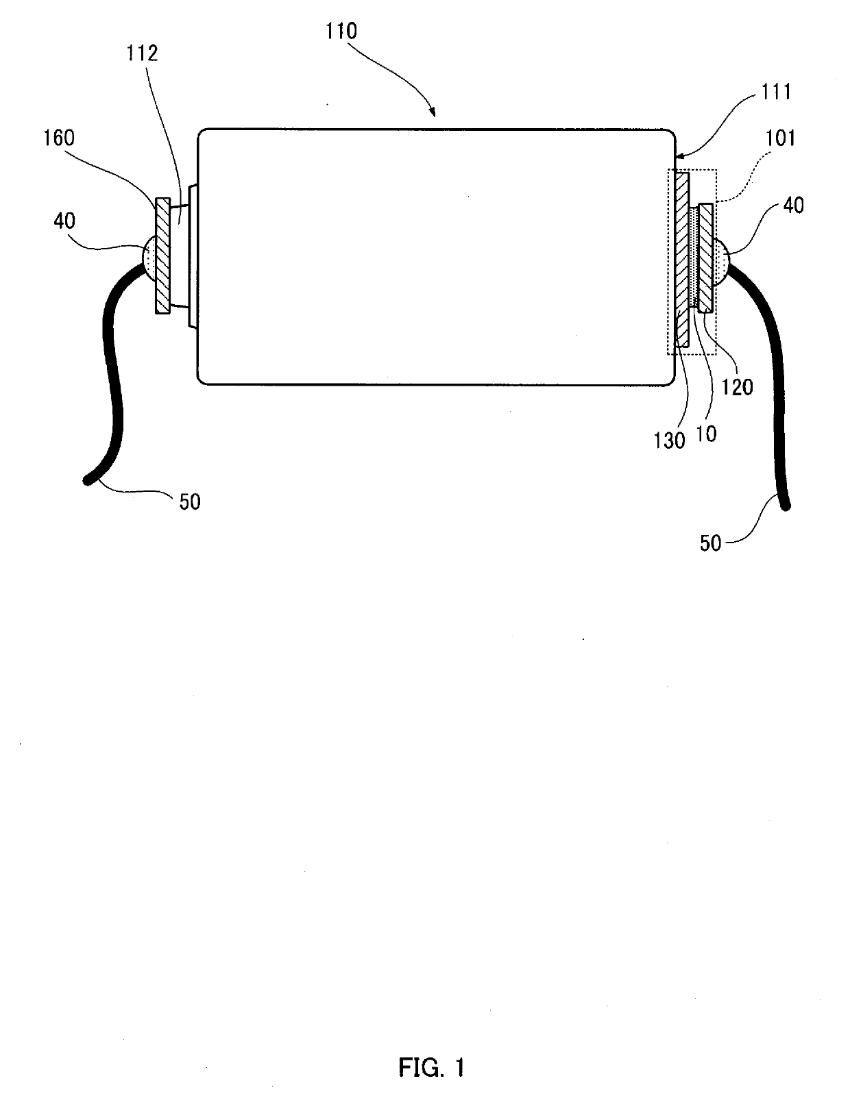 Externally-attached PTC element and tubular battery