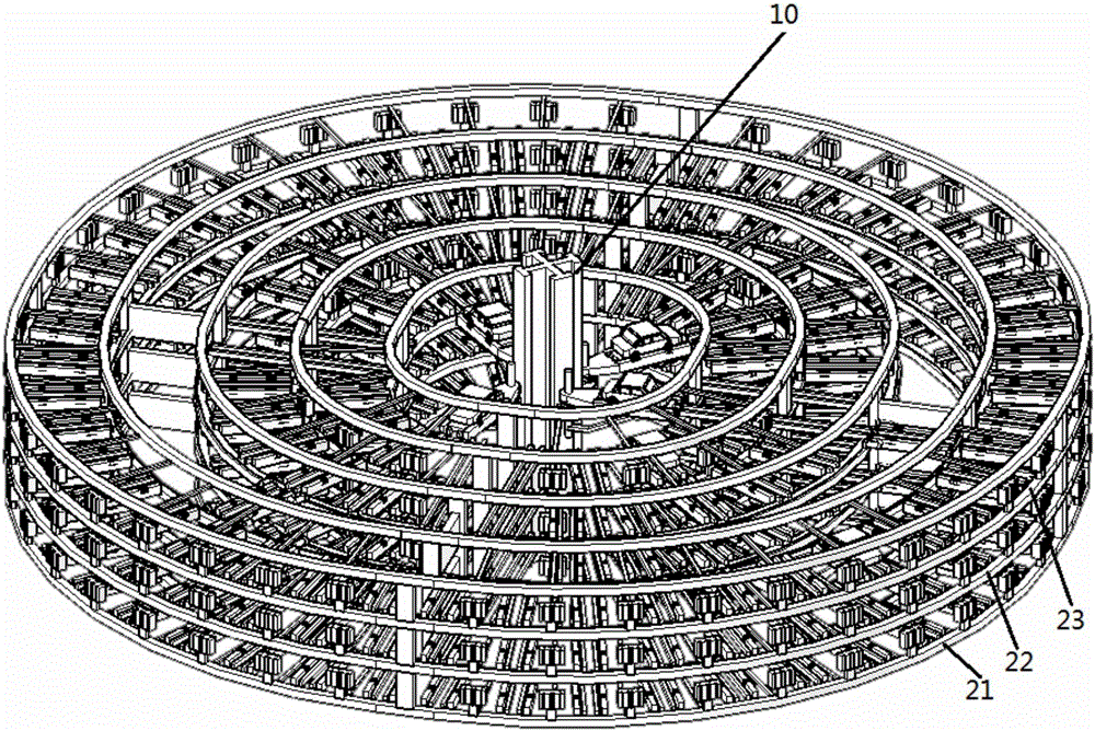 Intelligentized automatic placing-in and taking-out parking garage