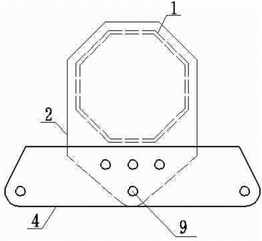 Single and double mounting point device for cross arm of steel pipe pole