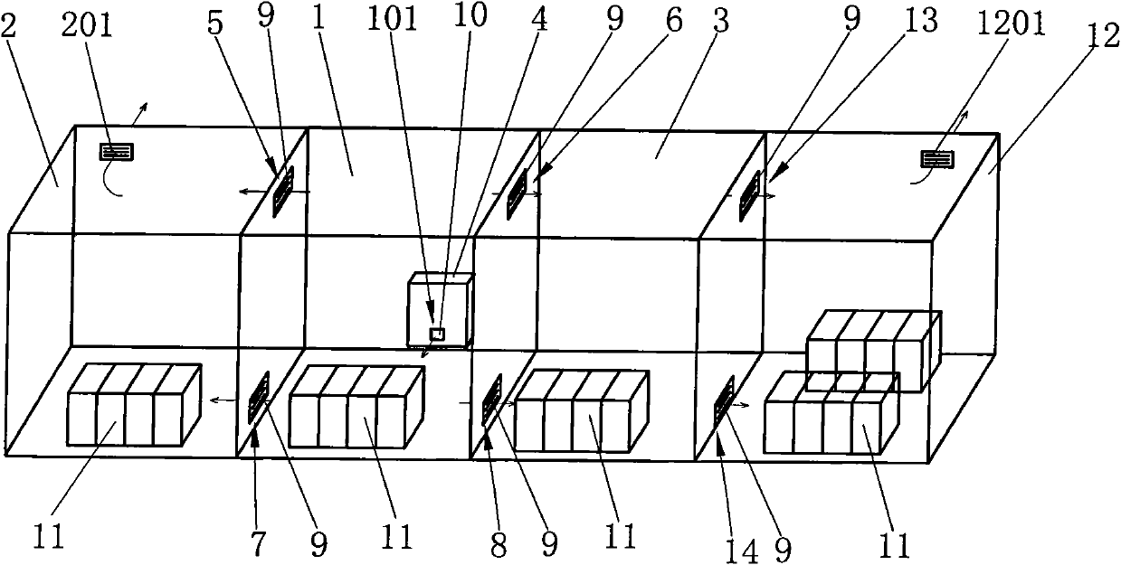 High voltage capacitor chamber with adjacent structure