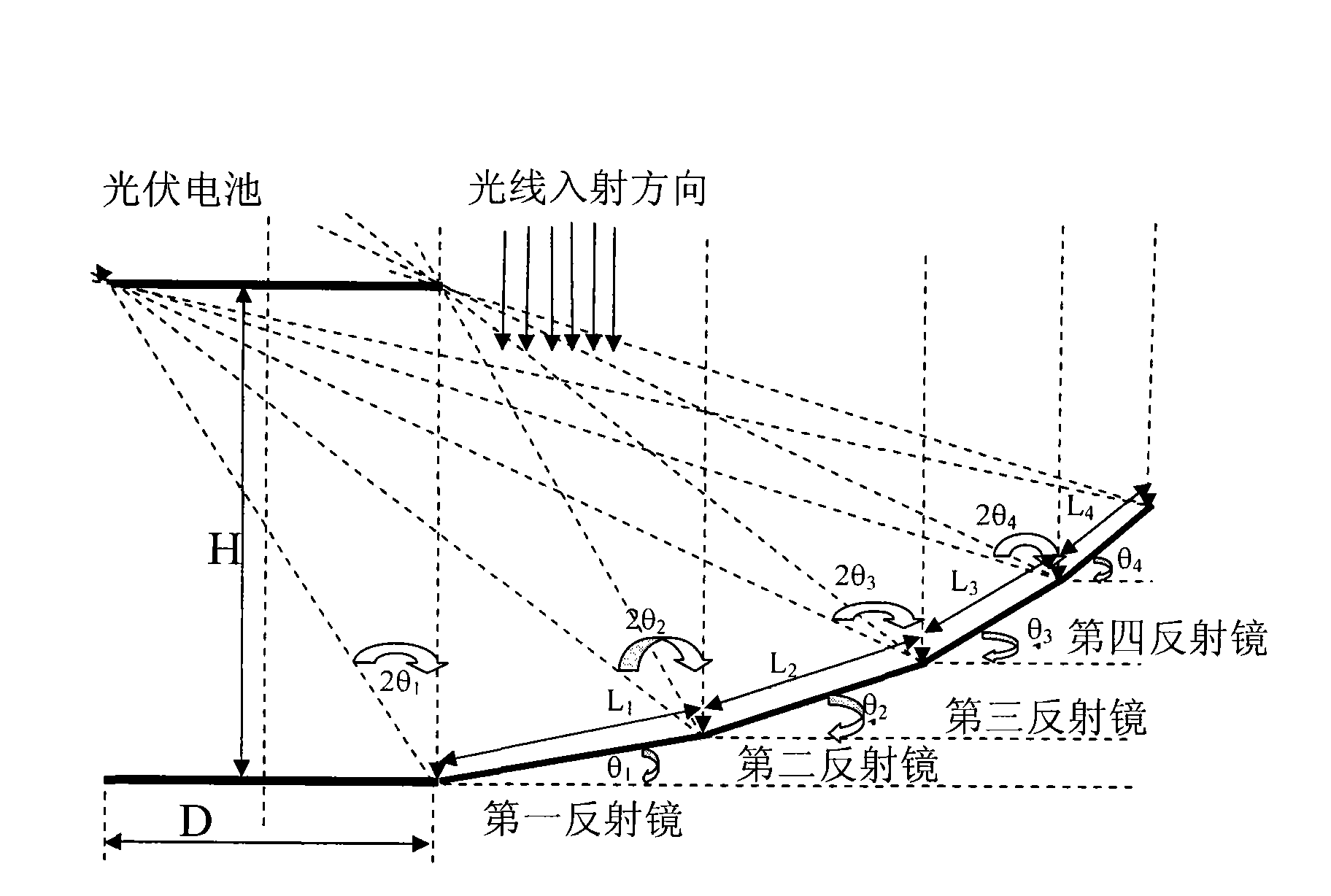 Full-coverage reflection-type high-power complete uniform light collection photovoltaic power generation device