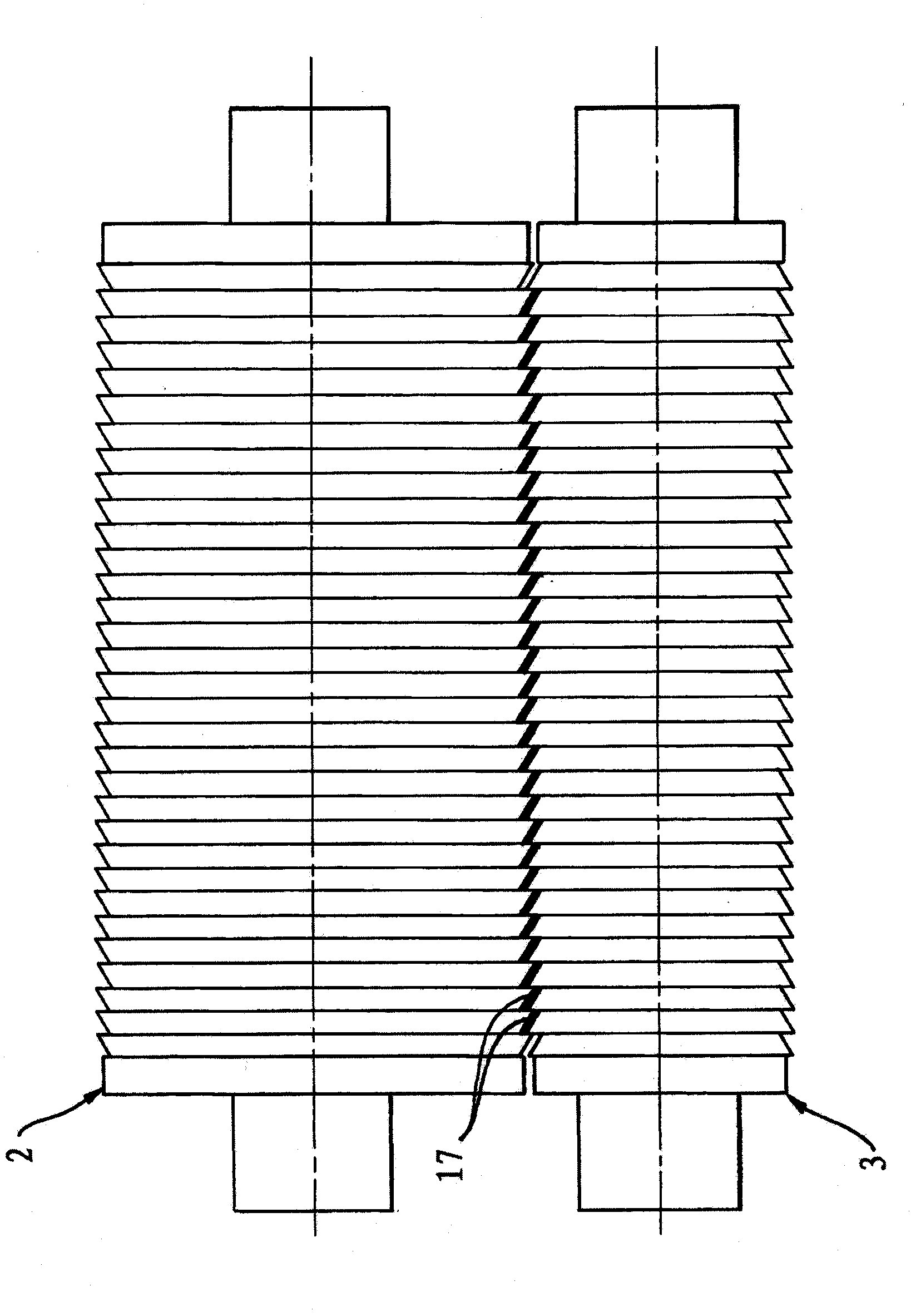 Comminution device for the production of particles from a strip-shaped material