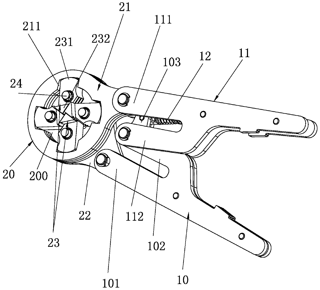 Pair of self-adaptive labor-saving crimping pliers