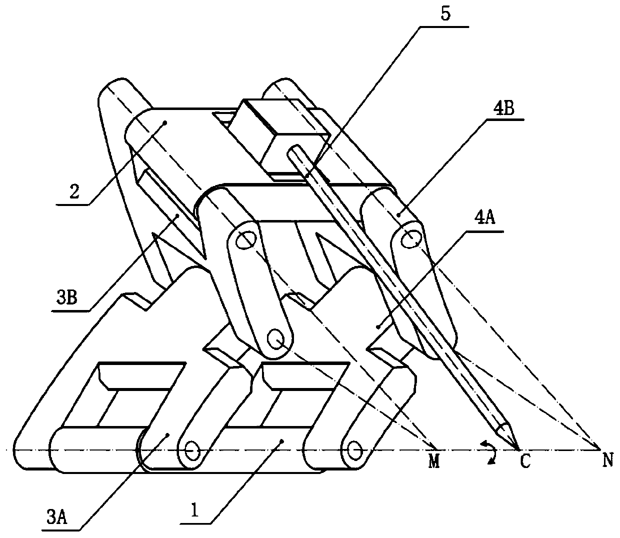 Single-degree-of-freedom remote movement center mechanism