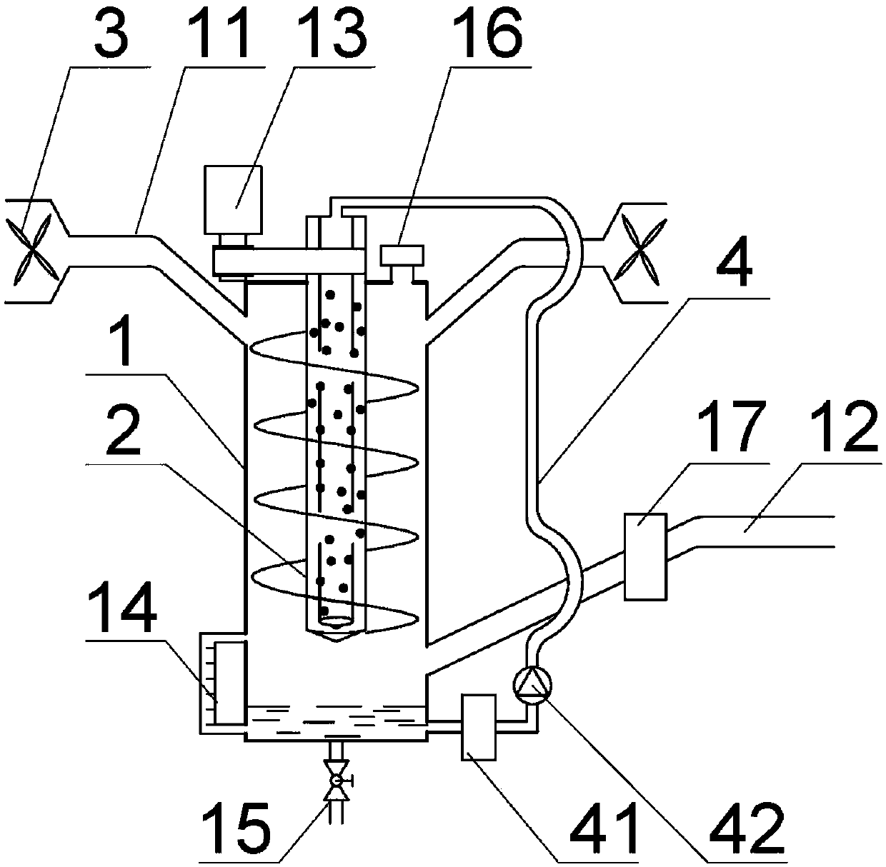 Dust removing device for wheat flour processing factory