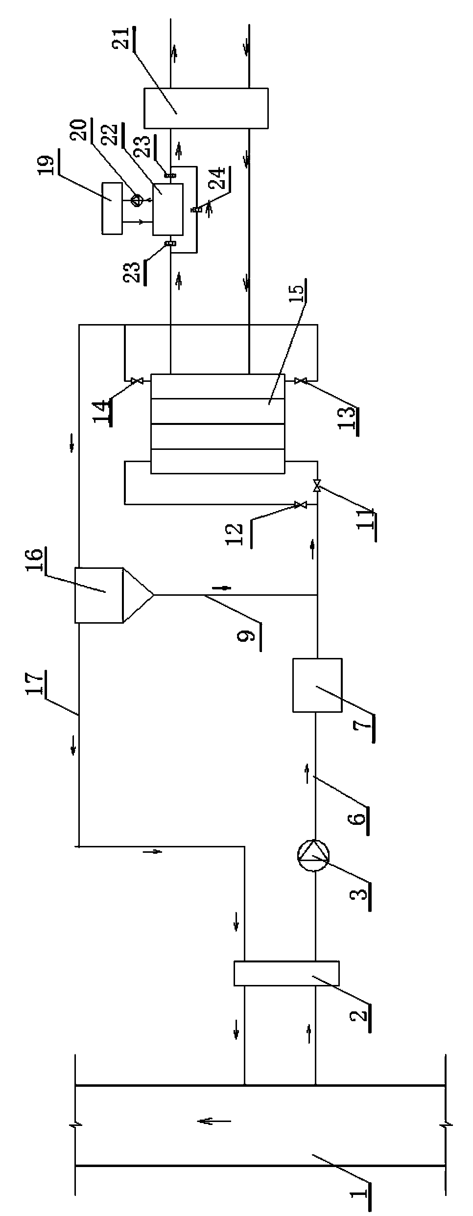 Self-cleaning heat transfer enhanced solar sewage source heat pump system