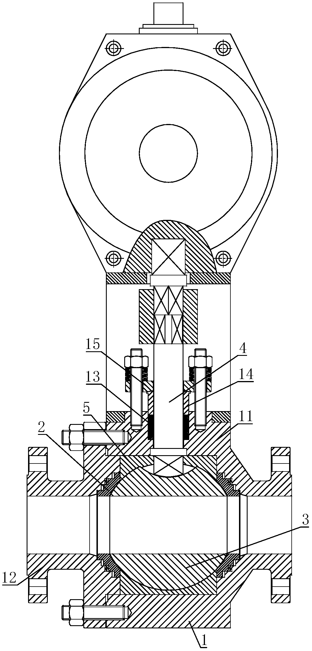 Square hole flow channel wear-resistant fine-adjustment ball valve