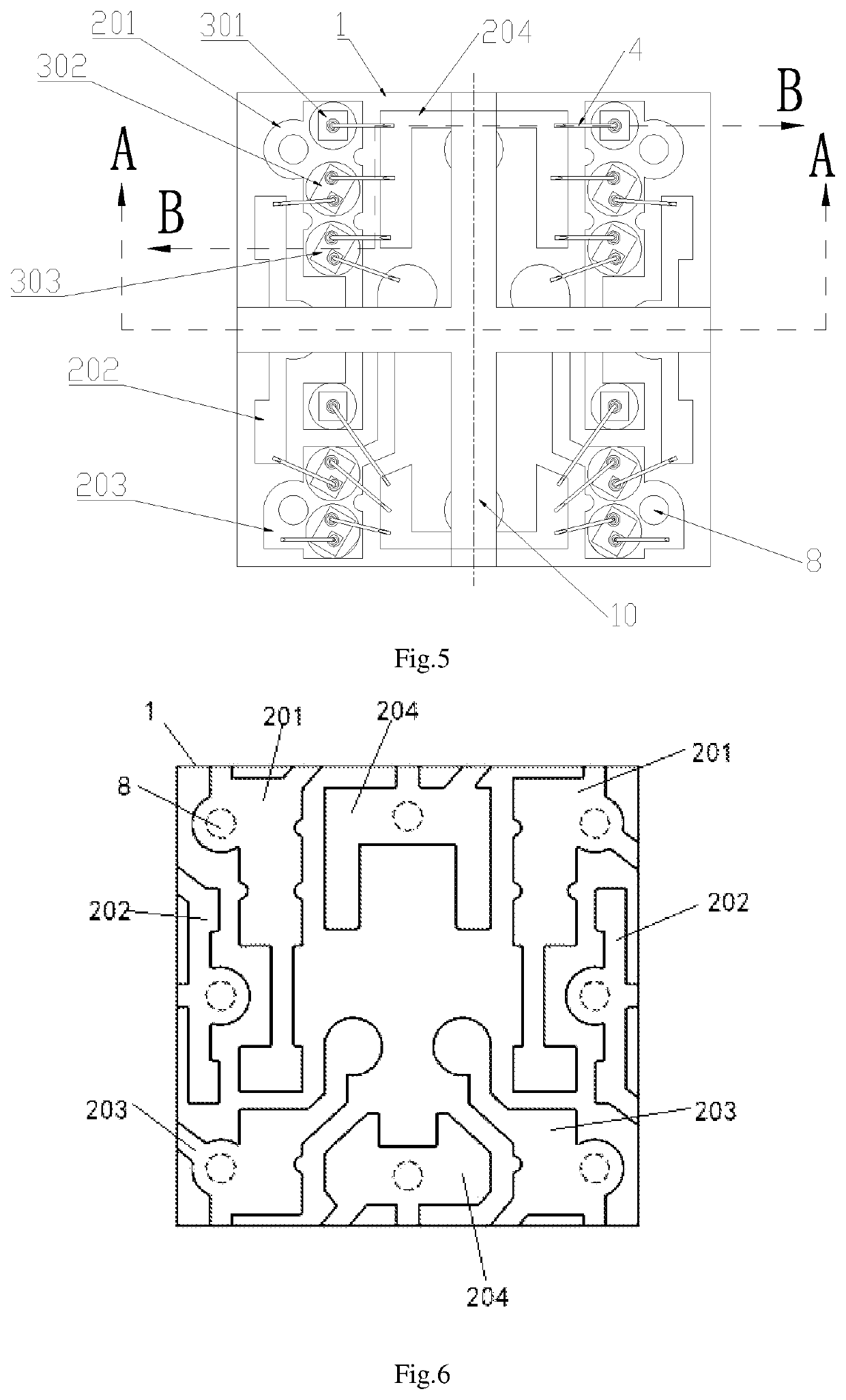 Four-in-one mini-LED module, display screen and manufacturing method