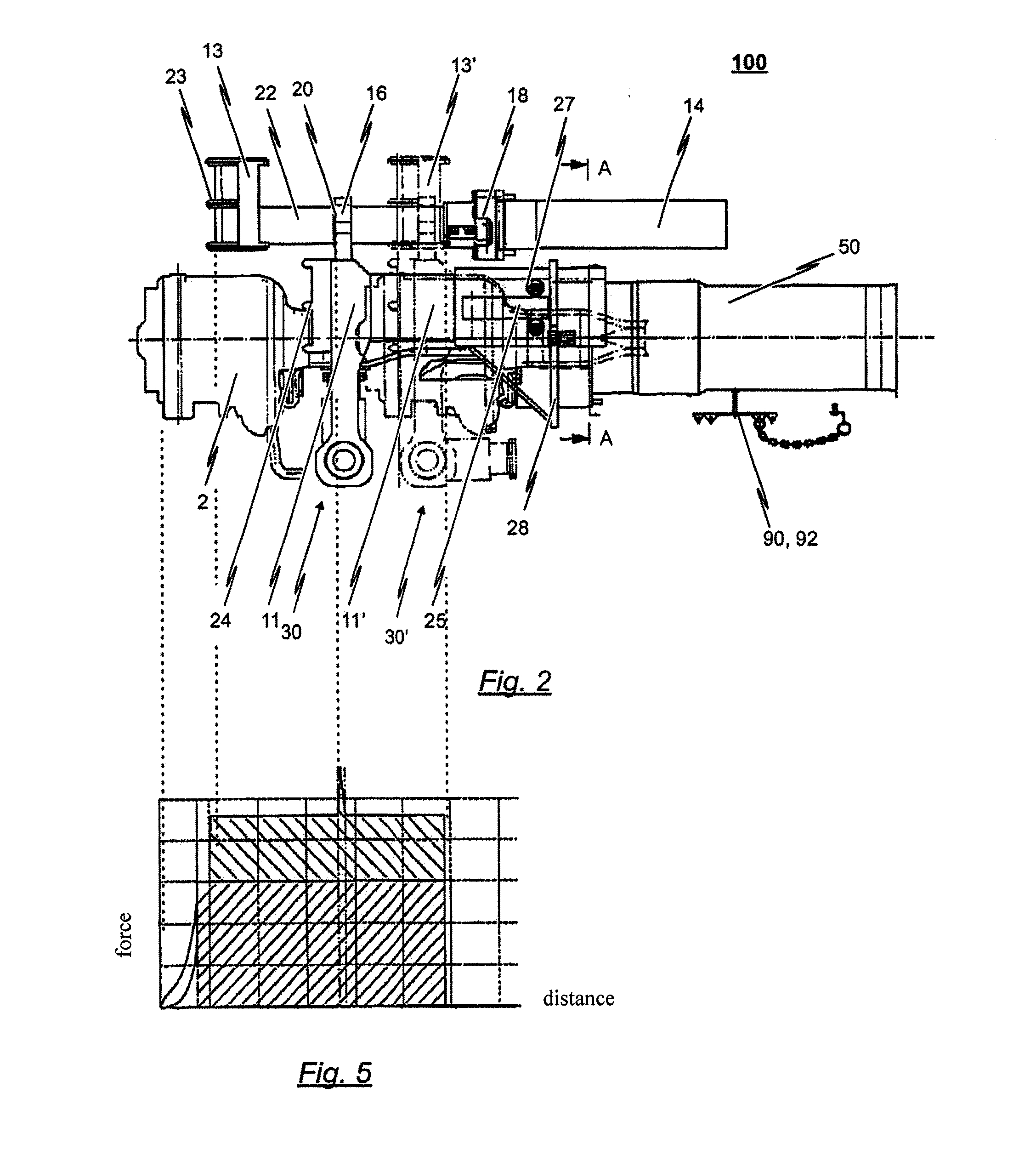 Coupling arrangement for the front of a tracked vehicle