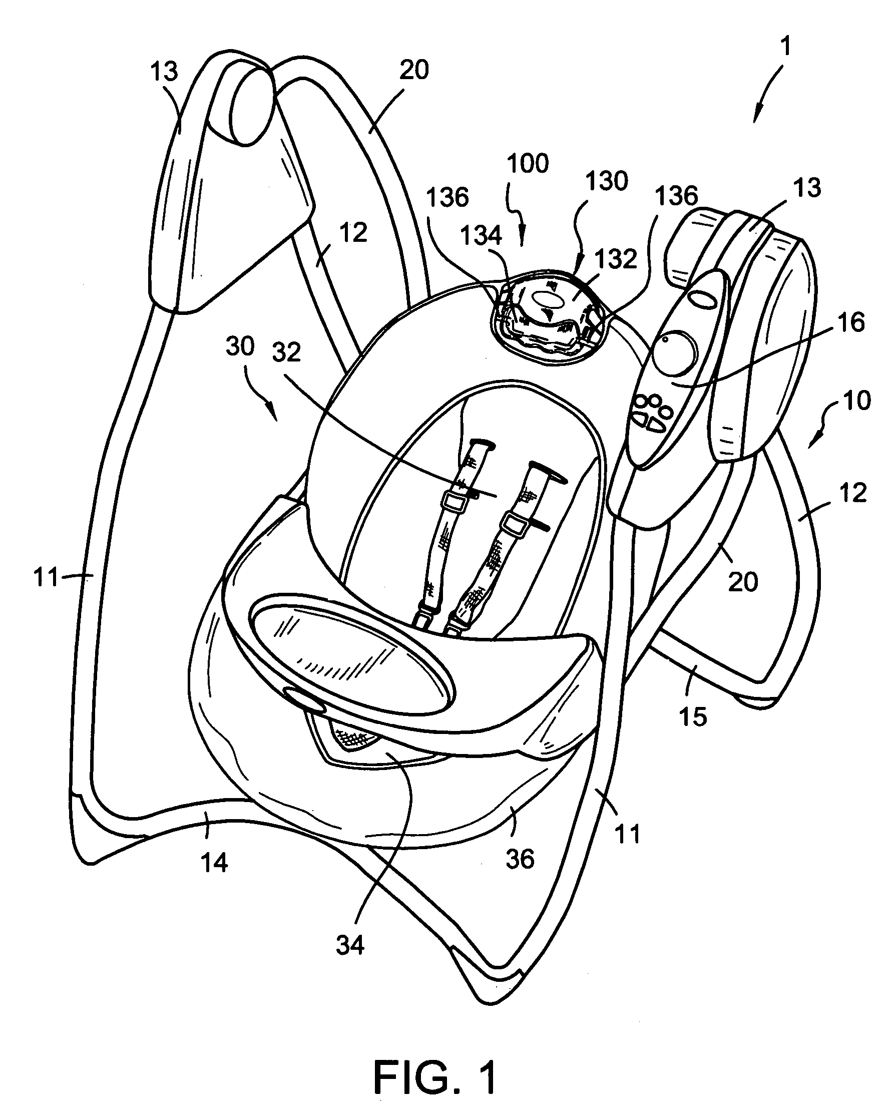 Child swing with recline mechanism