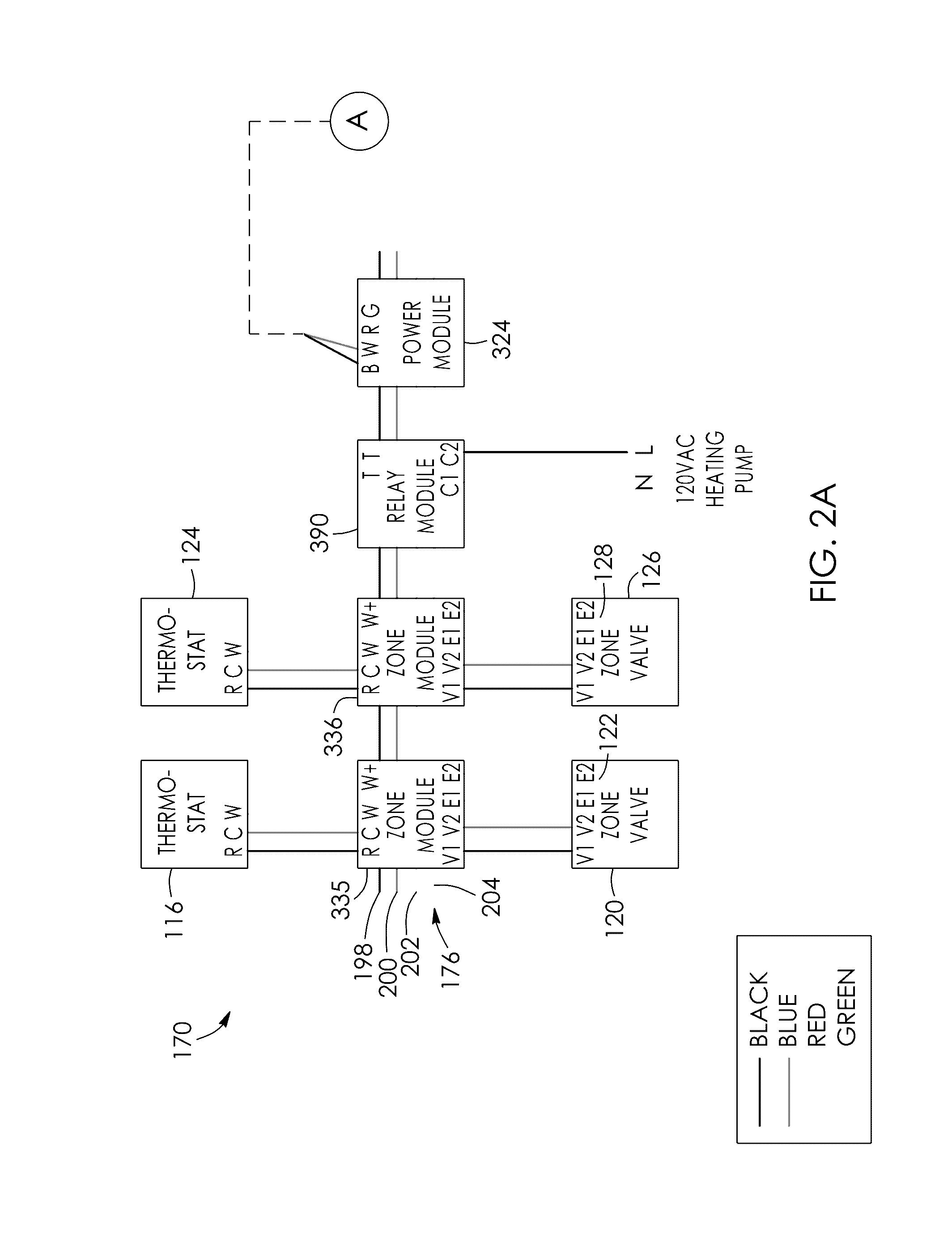 Modular track wiring assembly for a hydronic system