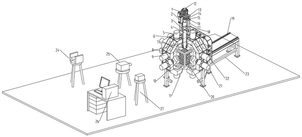 Engineering geological parameter prediction indoor large-scale comprehensive simulation drilling test platform and method