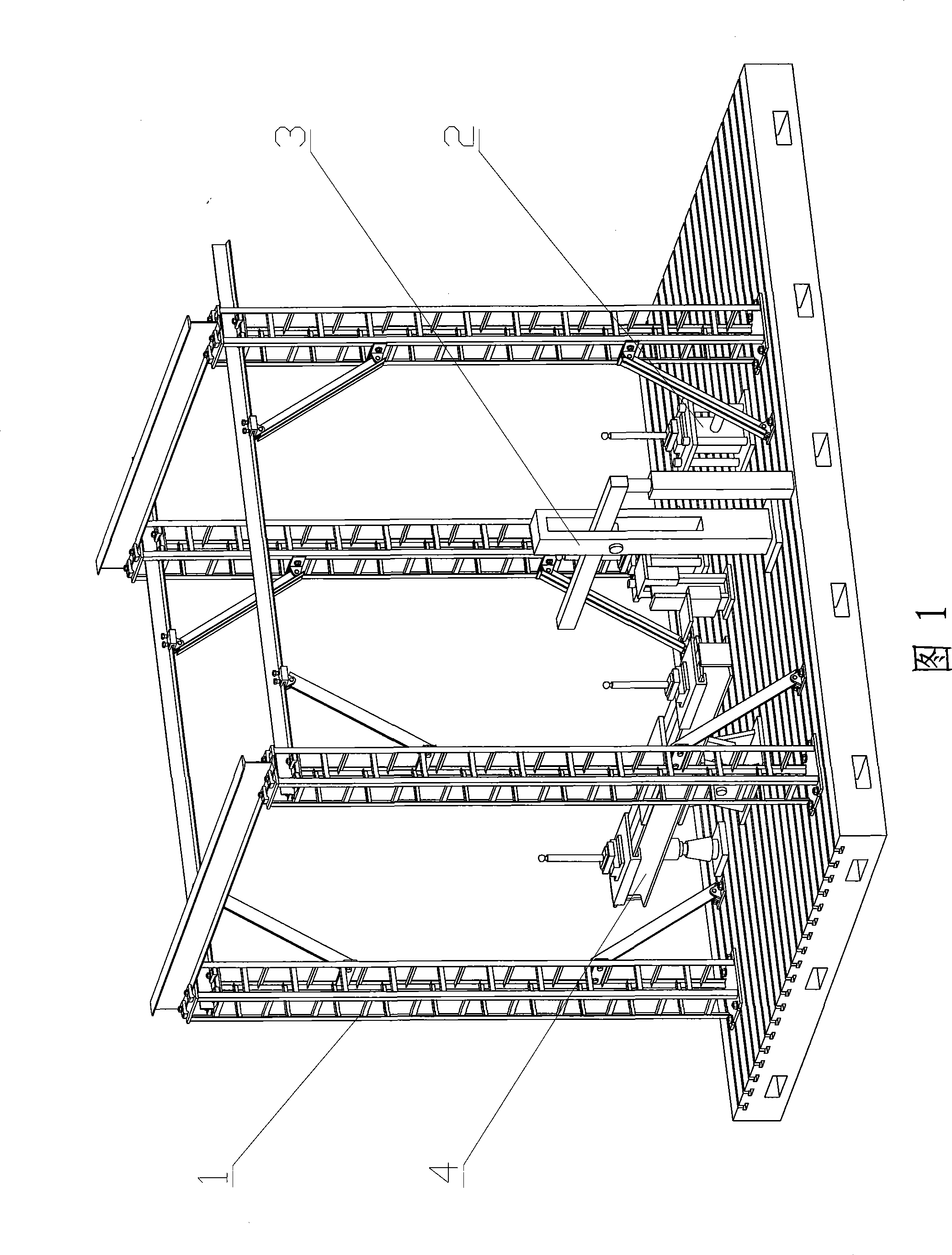 Combined type automobile white body dynamic and static state performance flexible integrated test system