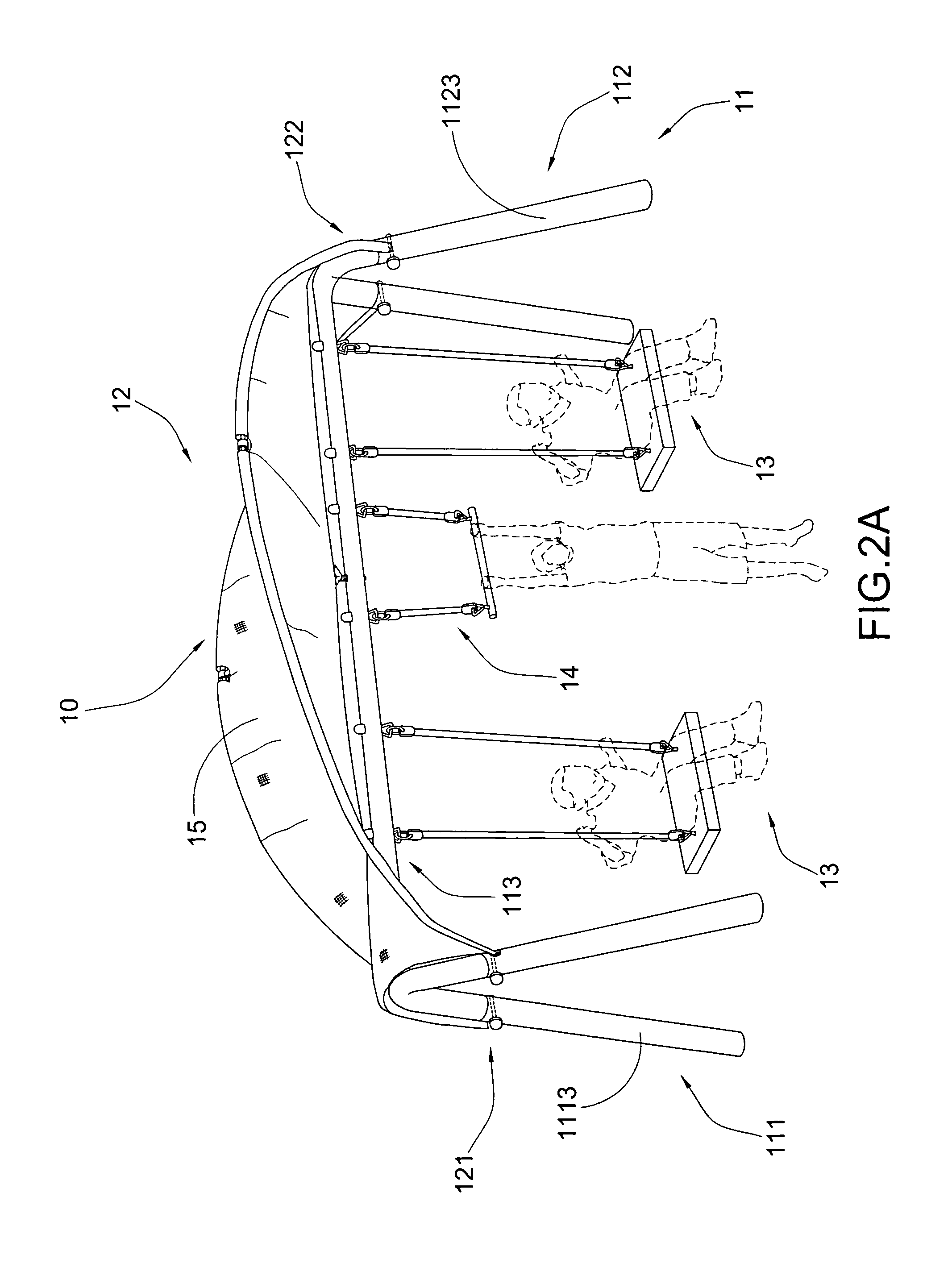 Outdoor playground with shading apparatus