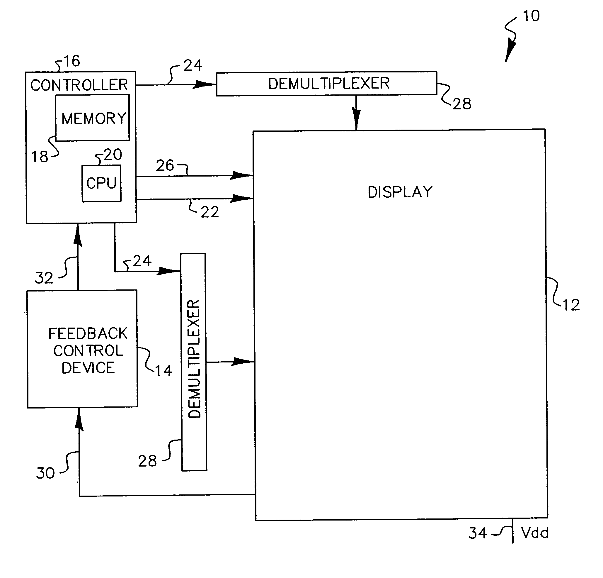 Flat-panel display with luminance feedback