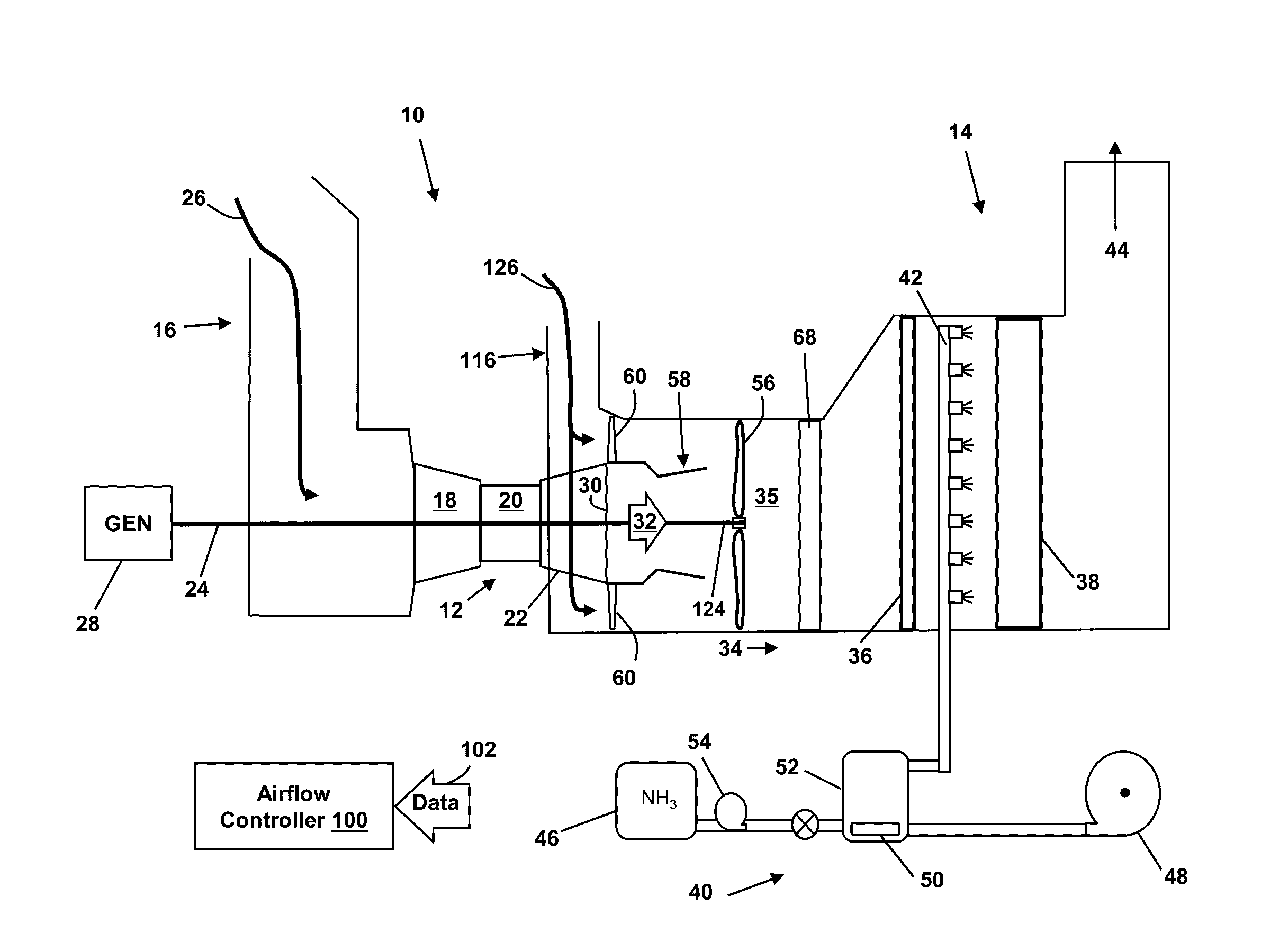 Power generation system exhaust cooling