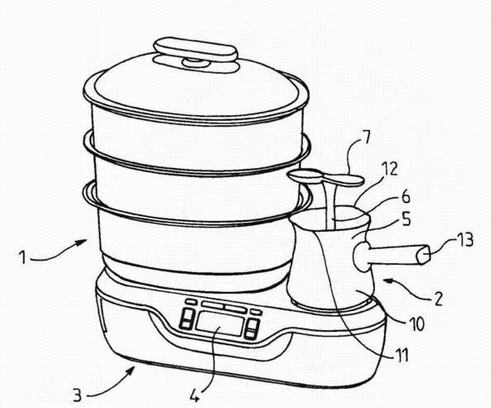 Heating household apparatus, in particular for preparing sauces