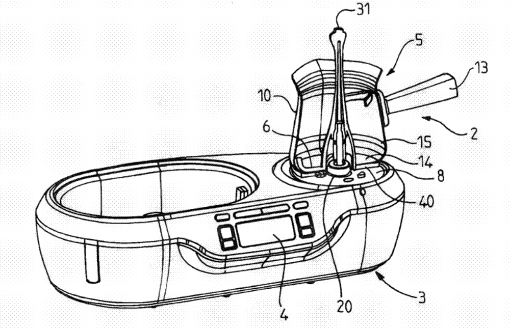 Heating household apparatus, in particular for preparing sauces