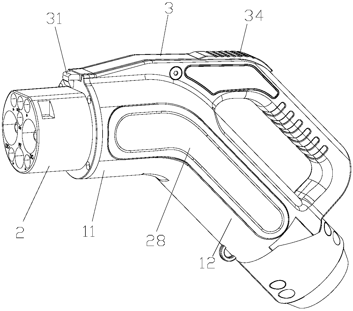 Direct-current charging gun of new energy electric automobile