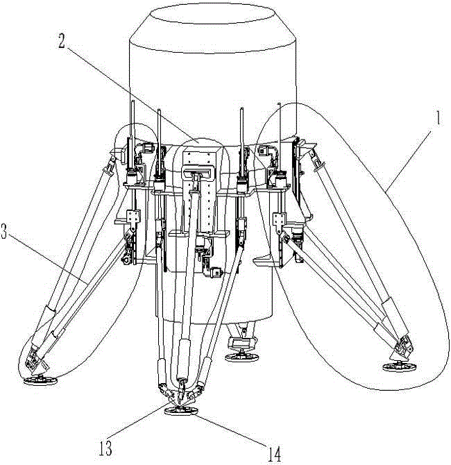 Walking moon soft landing mechanism