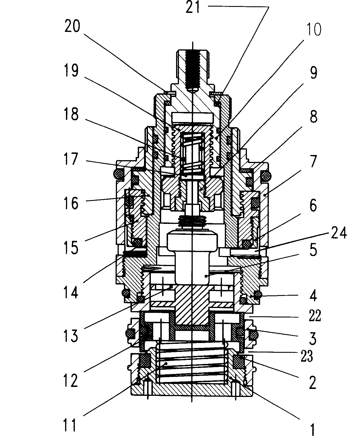 Dual-handle dual-function constant temperature valve core