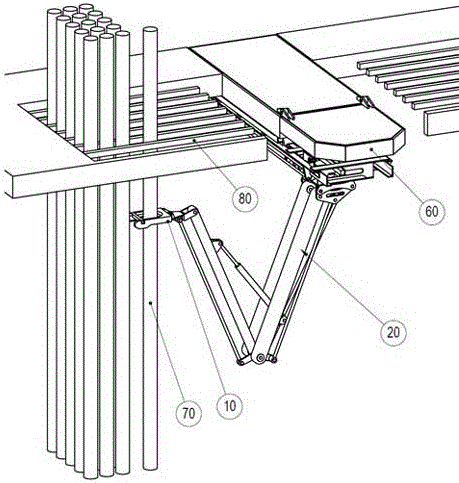 Tube-arraying robot for racking platform of petroleum well drill and method