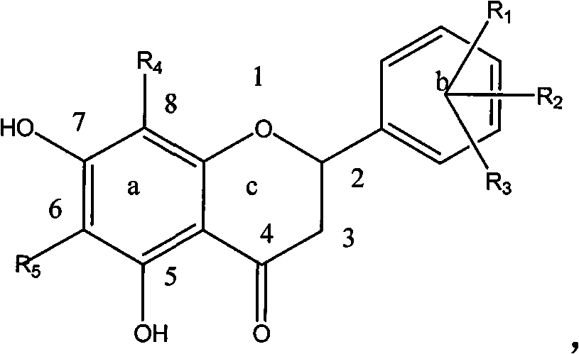 Flavanone derivatives, preparation method and use thereof