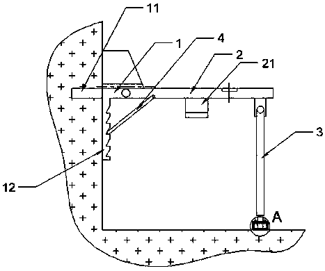 A method of using a collapsible desk against a wall