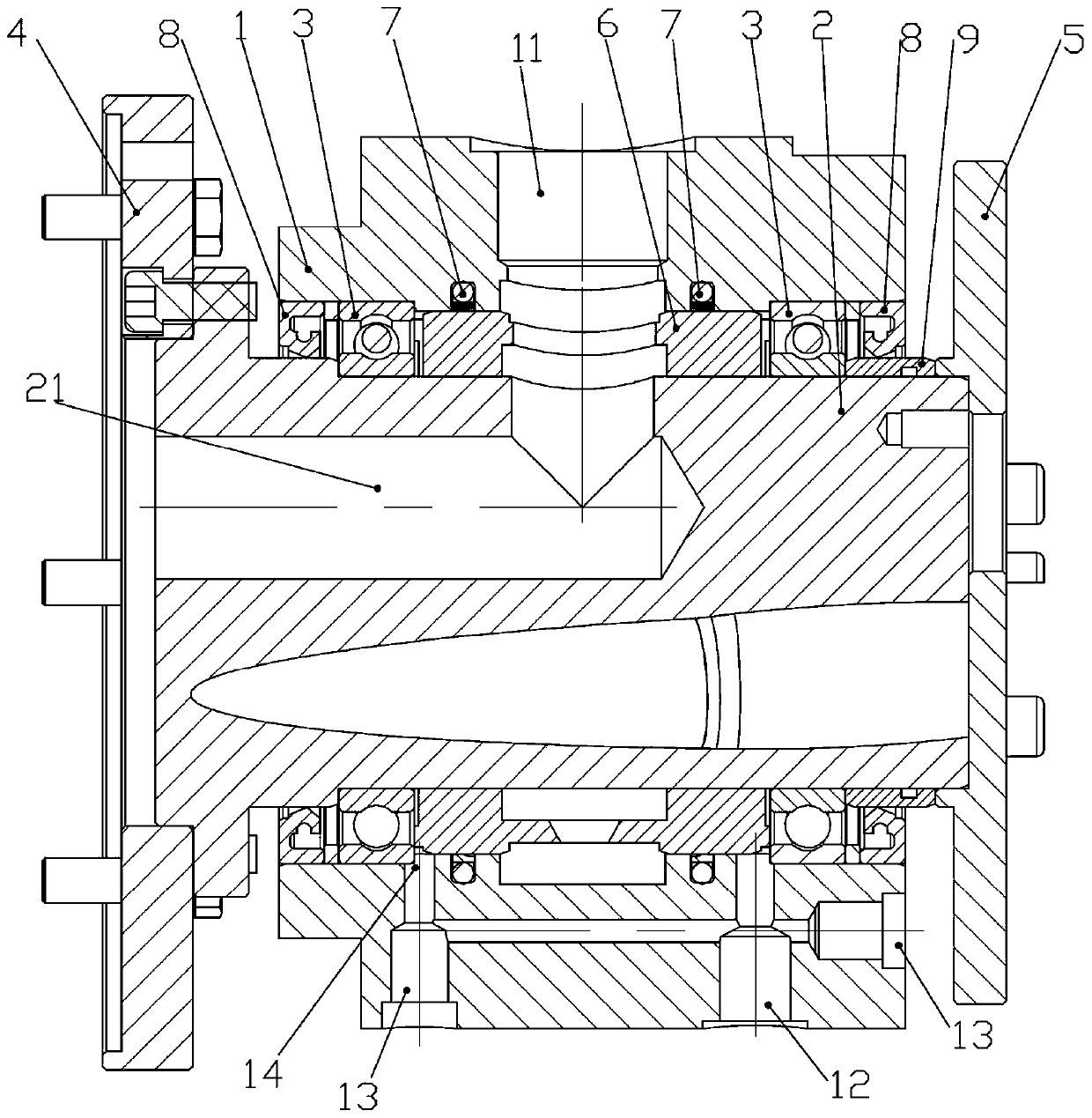 Oil slip ring for wind generating set