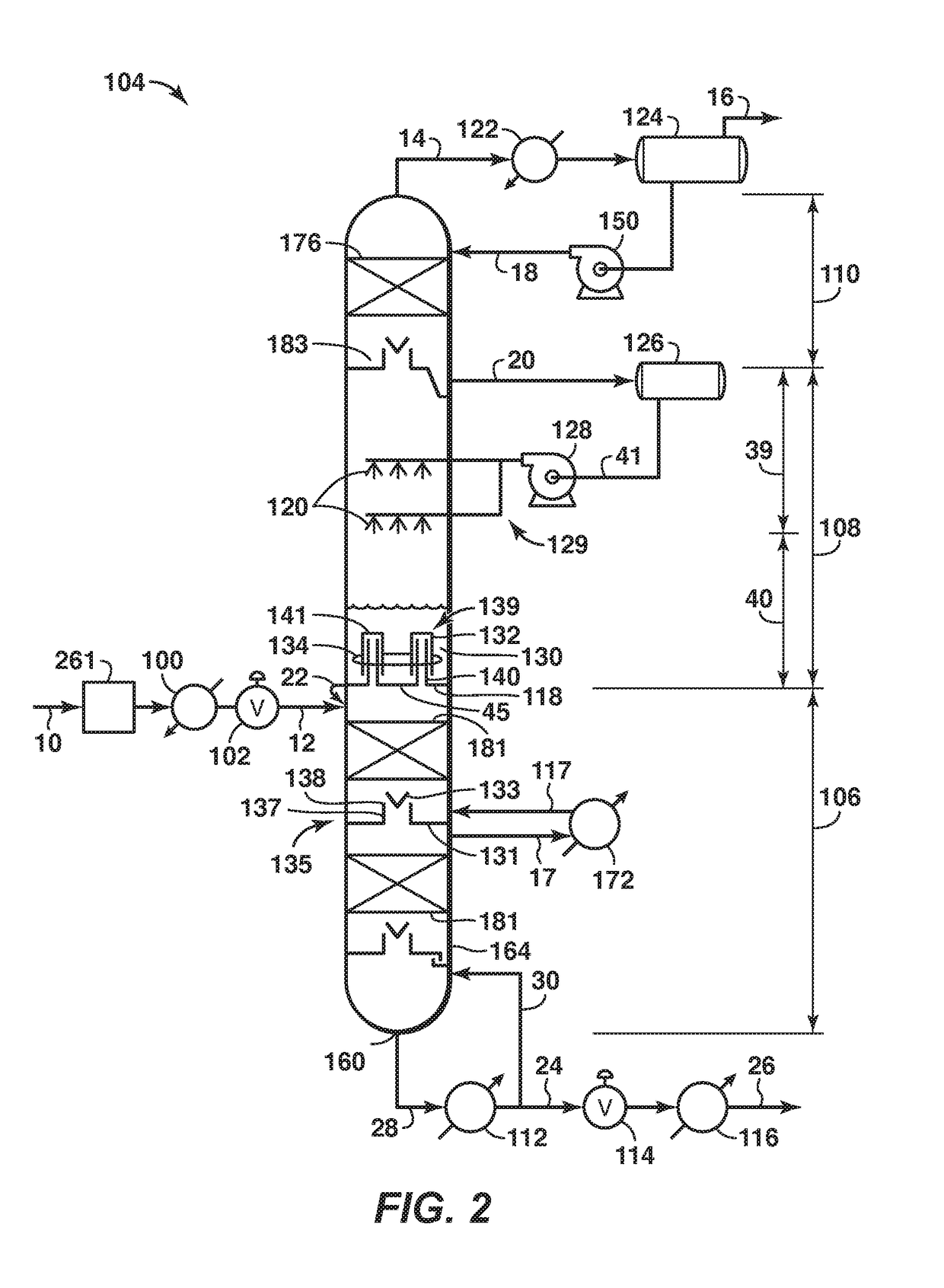 Method and system for separating fluids in a distillation tower