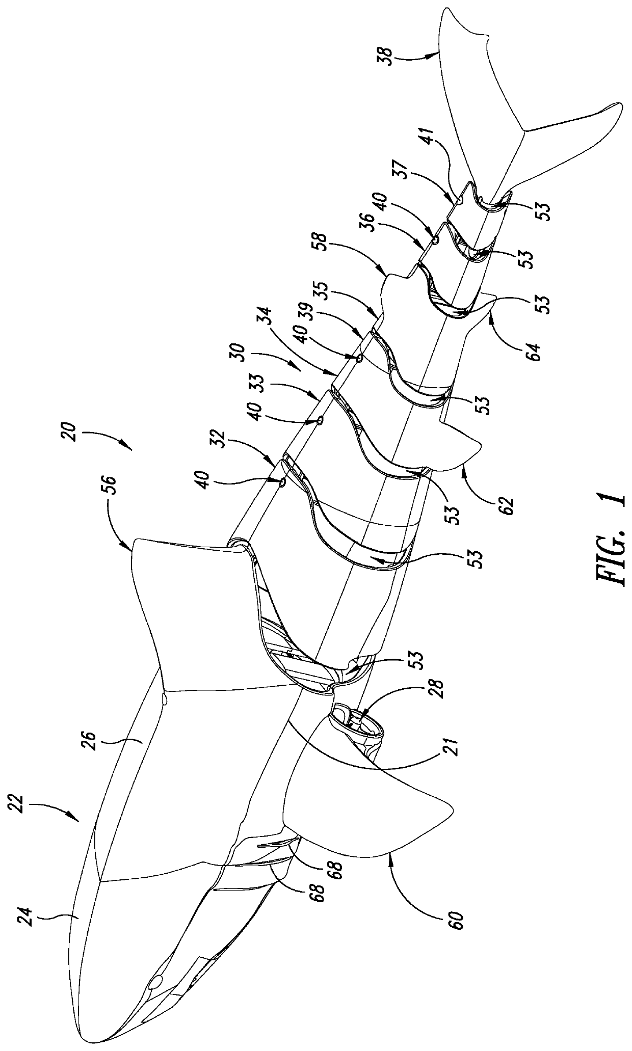 Motorized aquatic toy with articulated tail