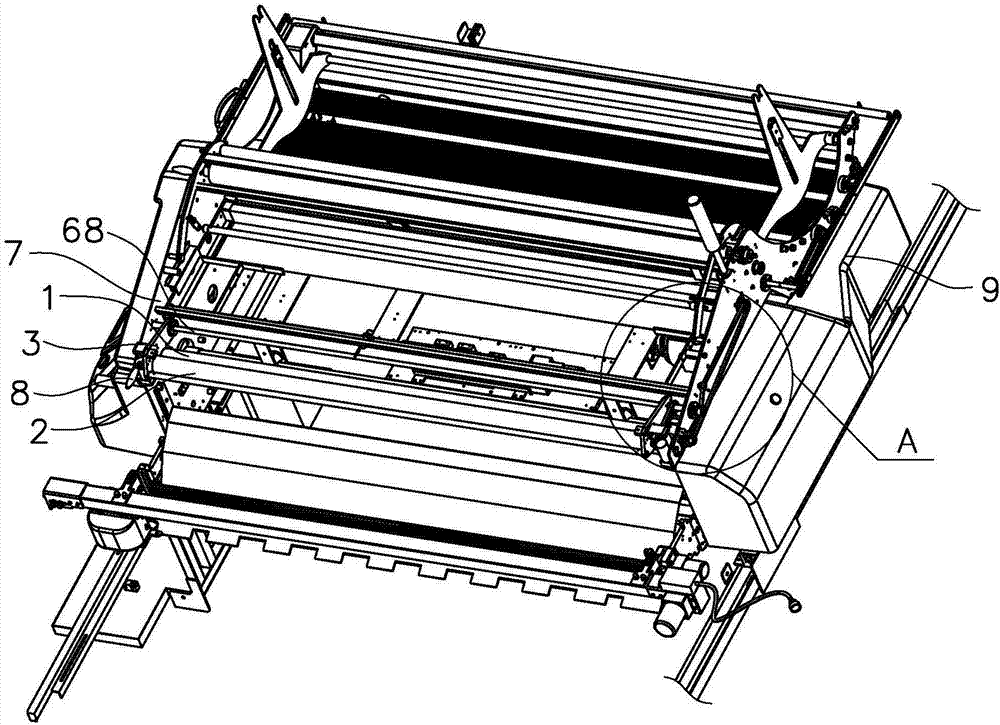 Cloth clamping adjusting device of cloth pulling machine