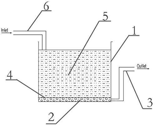 Vertical flow constructed wetland used for treating paint wastewater containing lead and cadmium and preparation method thereof