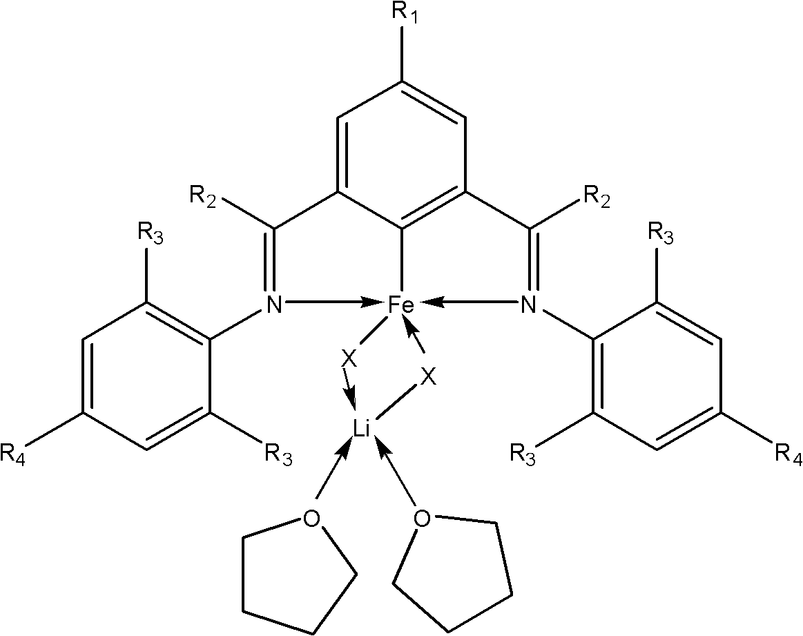 Clamp-type iron complex and preparation method and application thereof