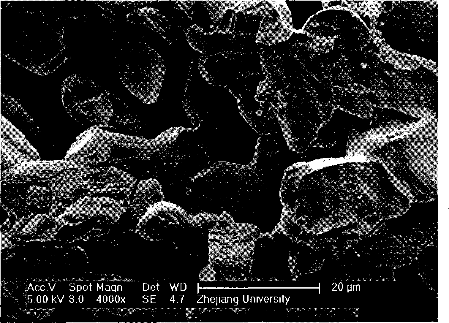 Nanometer composite powder of silicon carbide/aluminum oxide-calcium oxide core-shell structure and preparation method